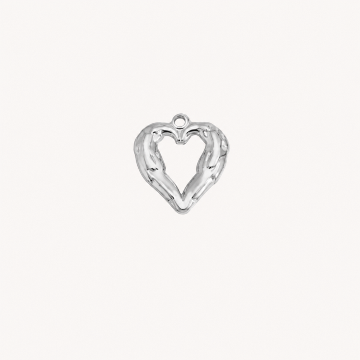 Heart Charm Hammered