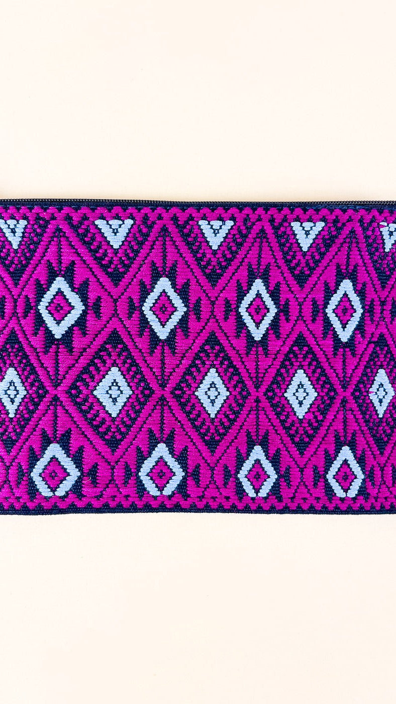 HANDWOVEN MEXICAN COSMETIC BAG PURPLE