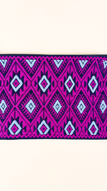 HANDWOVEN MEXICAN COSMETIC BAG PURPLE