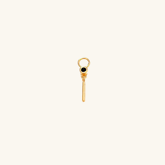 Earring Charm Black Gold Bar