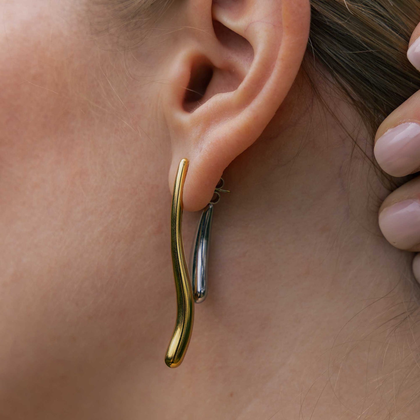 Bicolor statement earrings LEONA