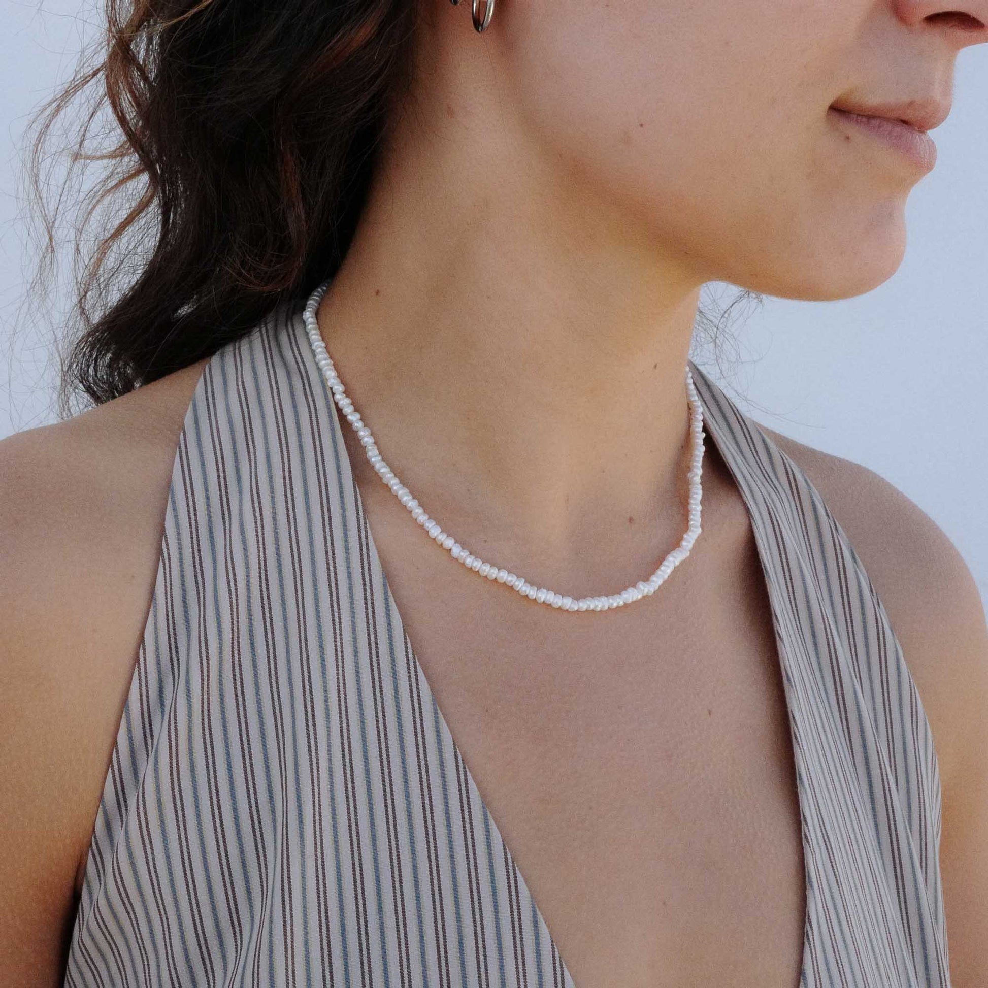 minimal pearl necklace freshwater pearl necklace
