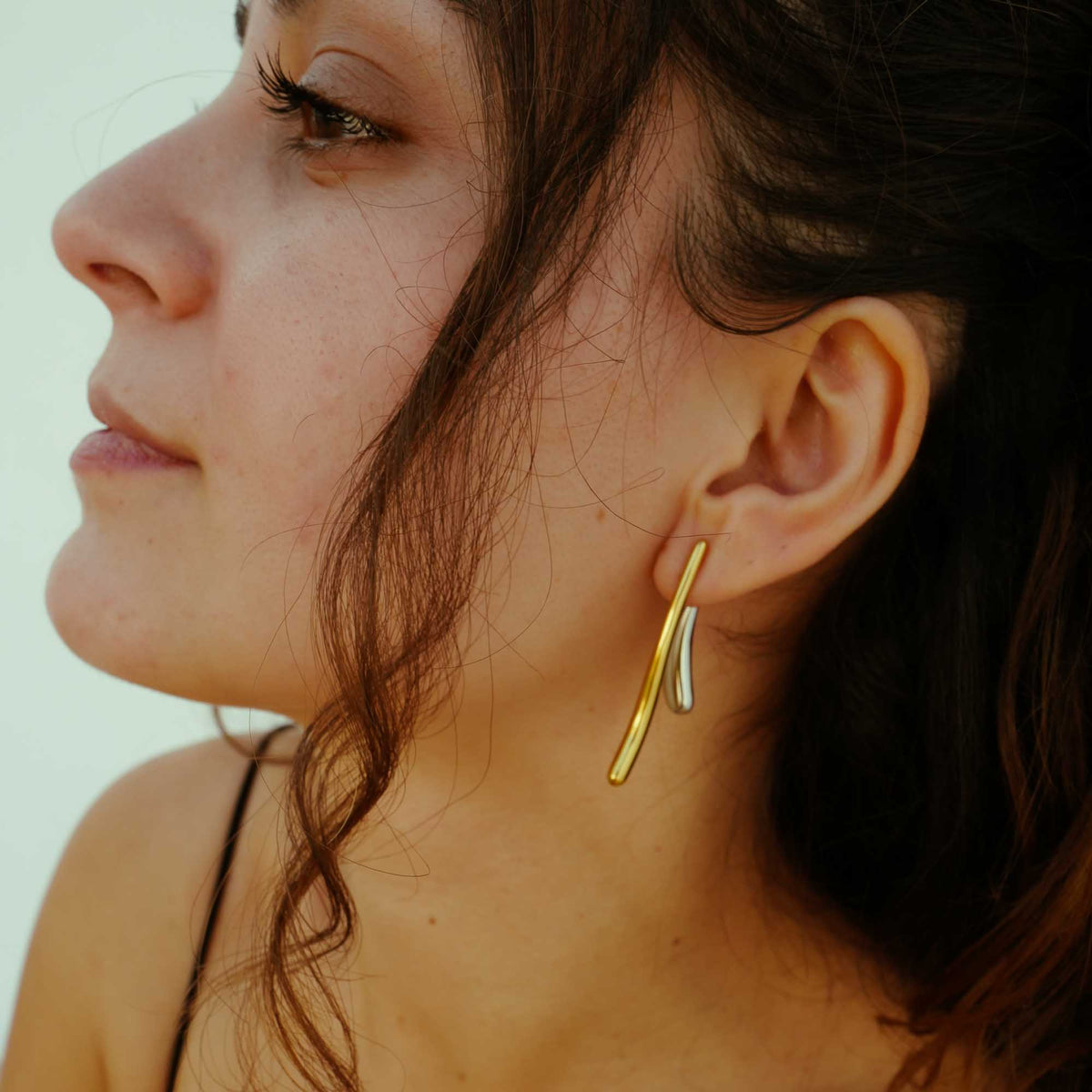 Bicolor statement earrings LEONA