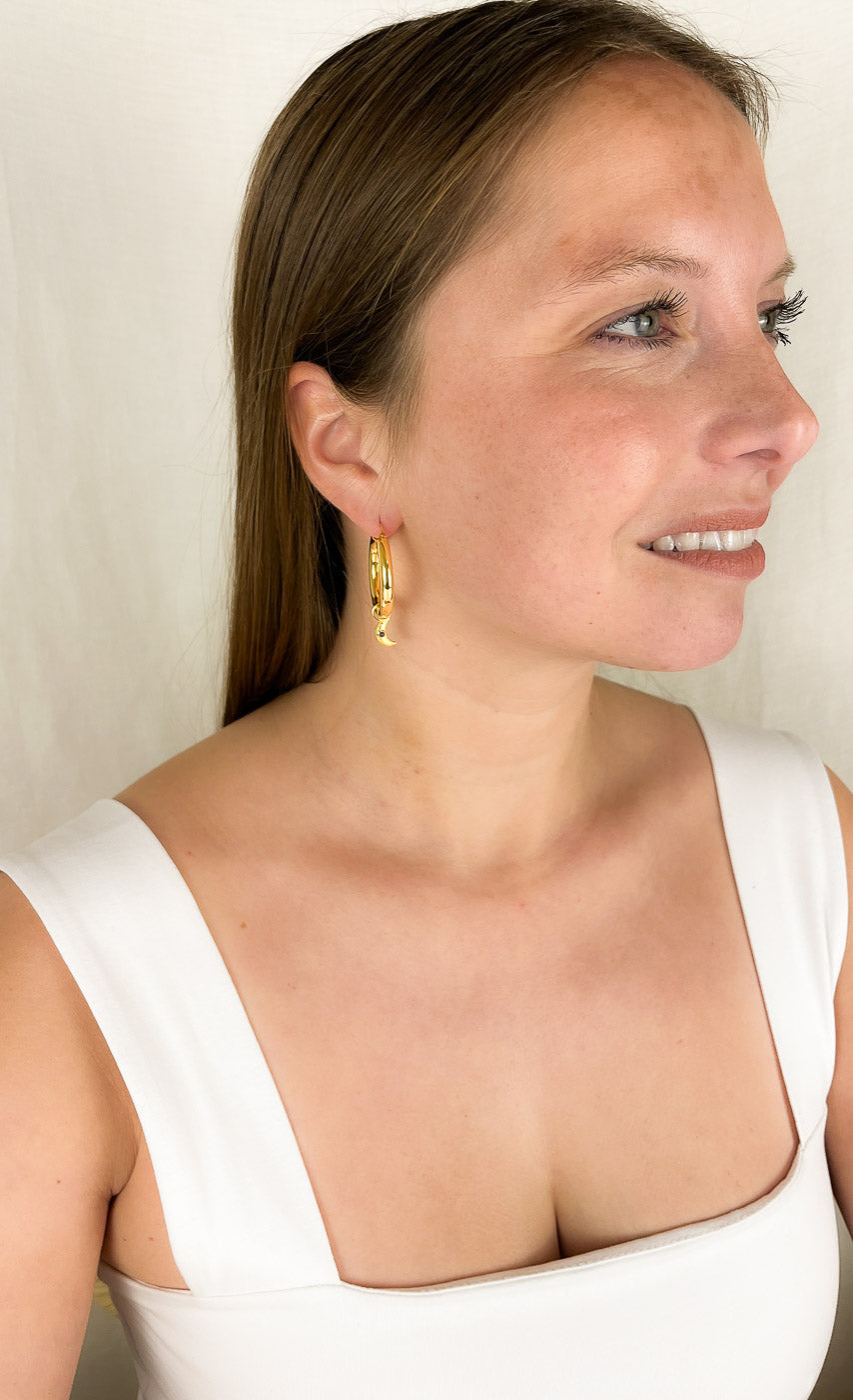moon earring charm earrings for hoop earrings