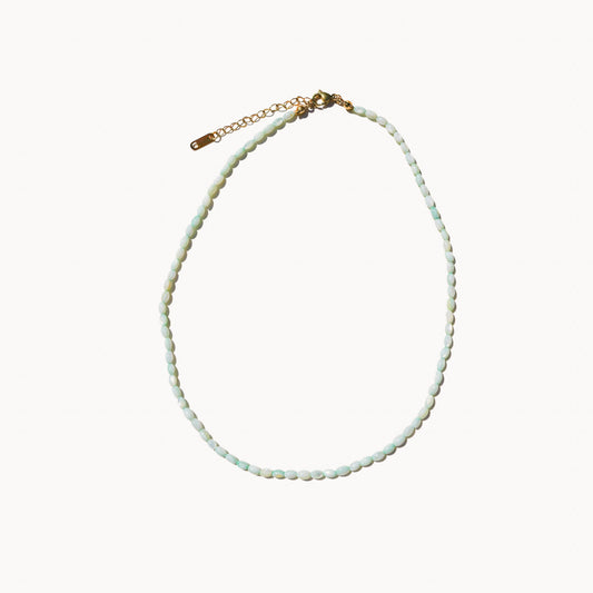 Shell Necklace Green (Gold)