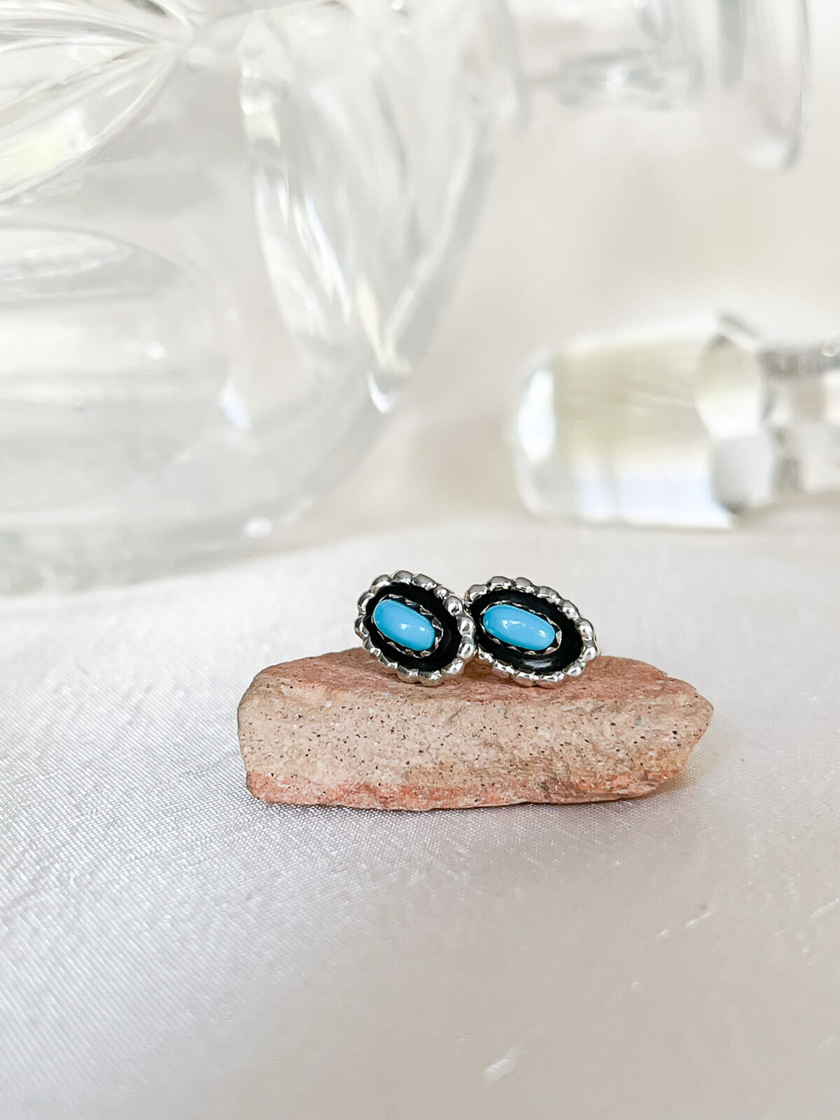 navajo turquoise studs handcrafted stud earrings silver