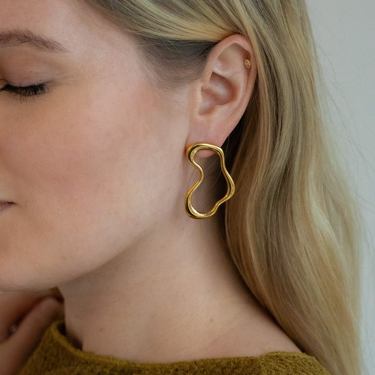non tarnish earrings organic shaped earrings