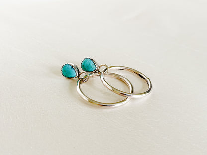 TURQUOISE HOOPS LINA