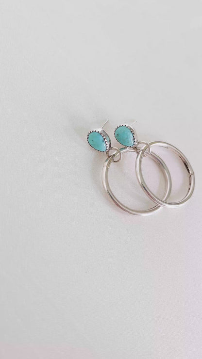 TURQUOISE HOOPS LINA