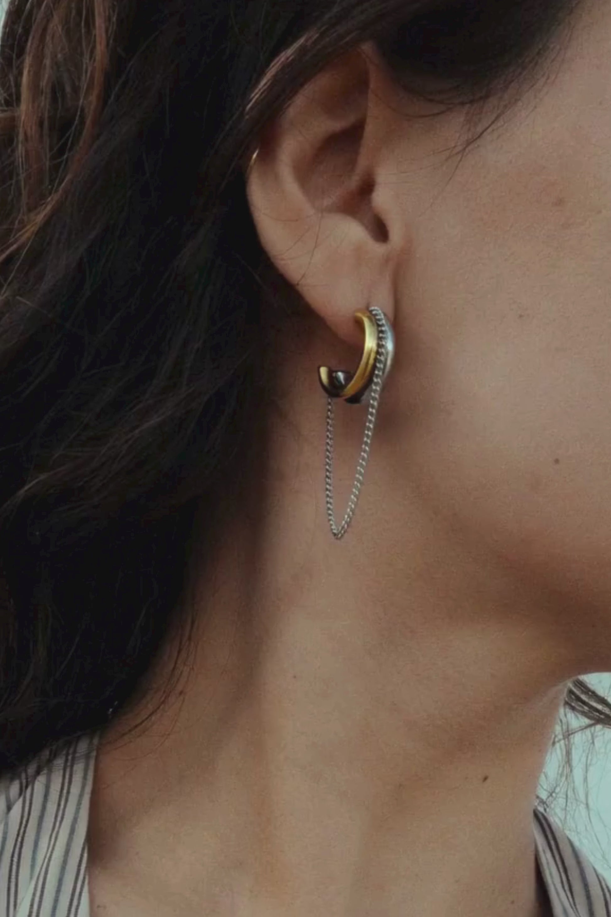 bicolor statement earrings non tarnish