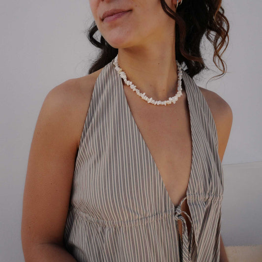 Echte Süßwasserperlenkette (Gold) 