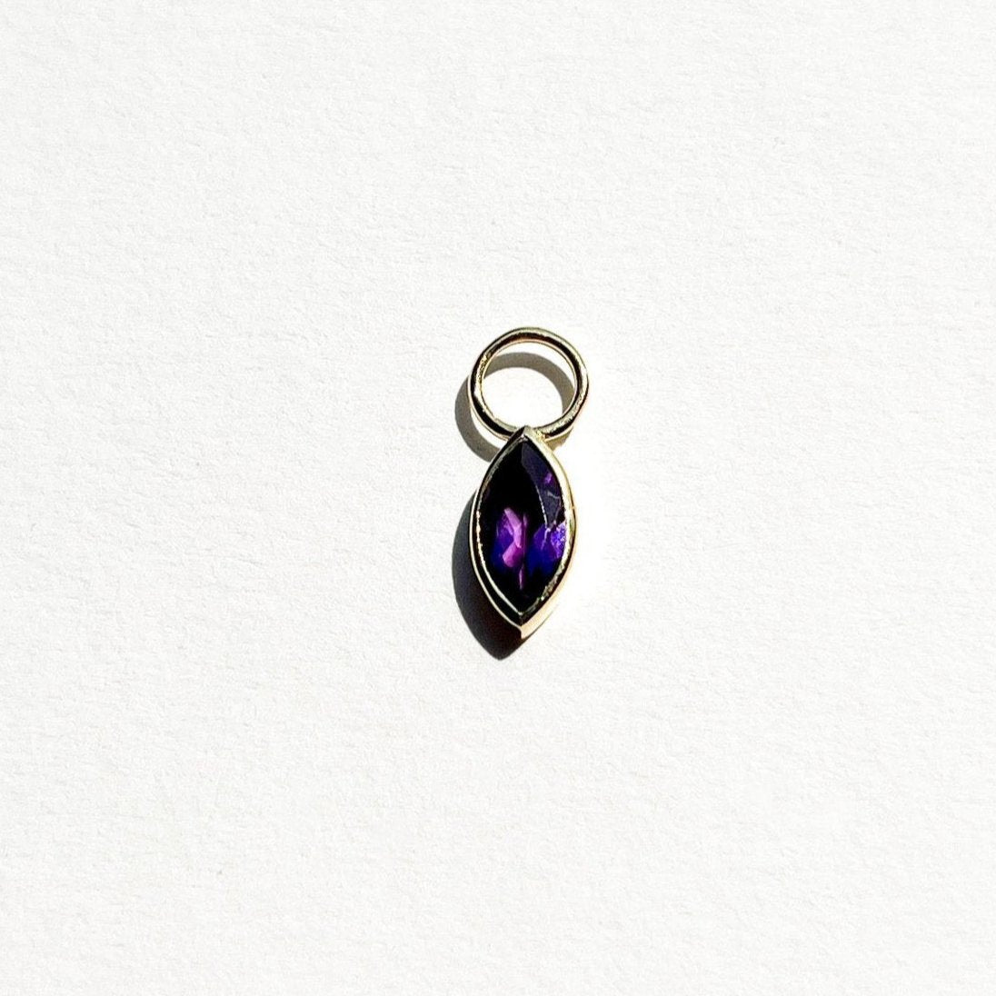 purple charm amethyst hoop earrings