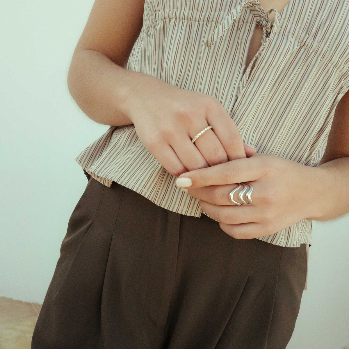 gold wave ring adjustable waterproof ring