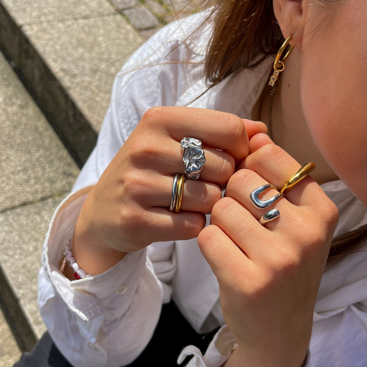 scandi style ring silver stainless steel