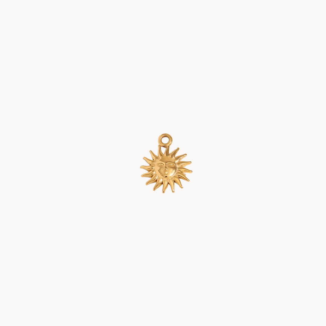 small sun charm hoop earrings