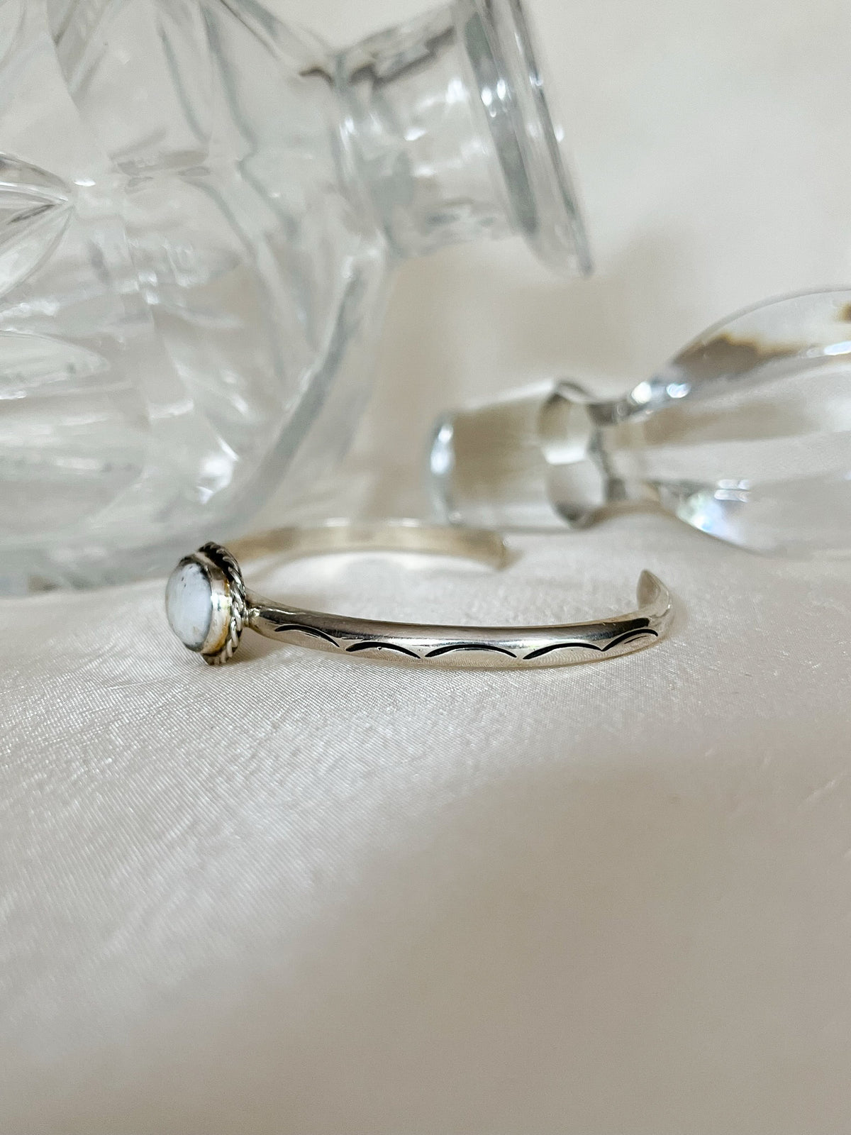 sterling silver white buffalo bracelet