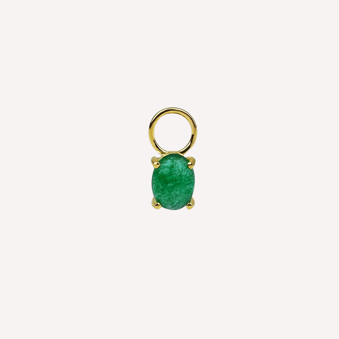 charms gruener aventurin charm hoop earrings