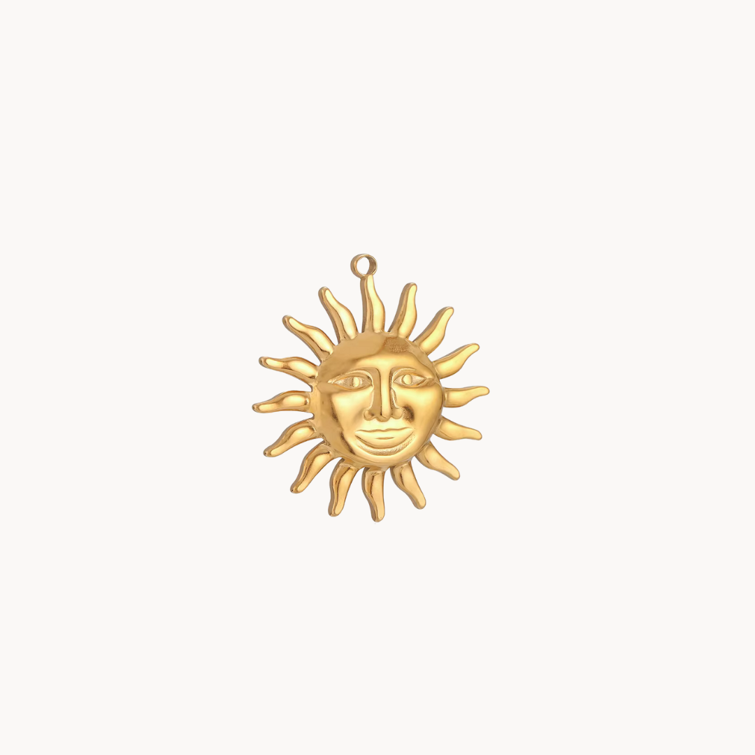 sun charm gold non tarnish hoop earrings