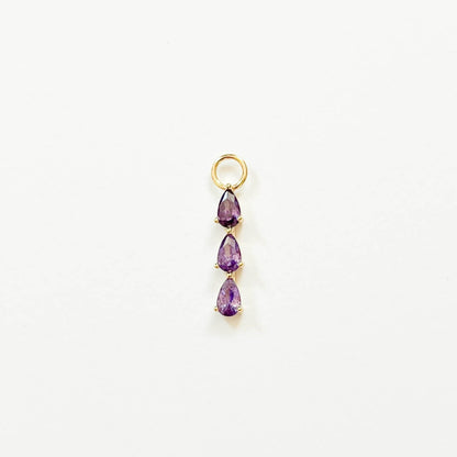 Drop Earring Charm Purple long