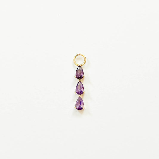 Drop Earring Charm Purple long