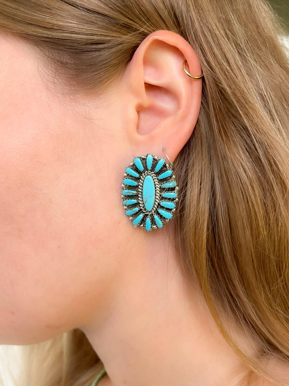 western schmuck grosse tuerkis earrings