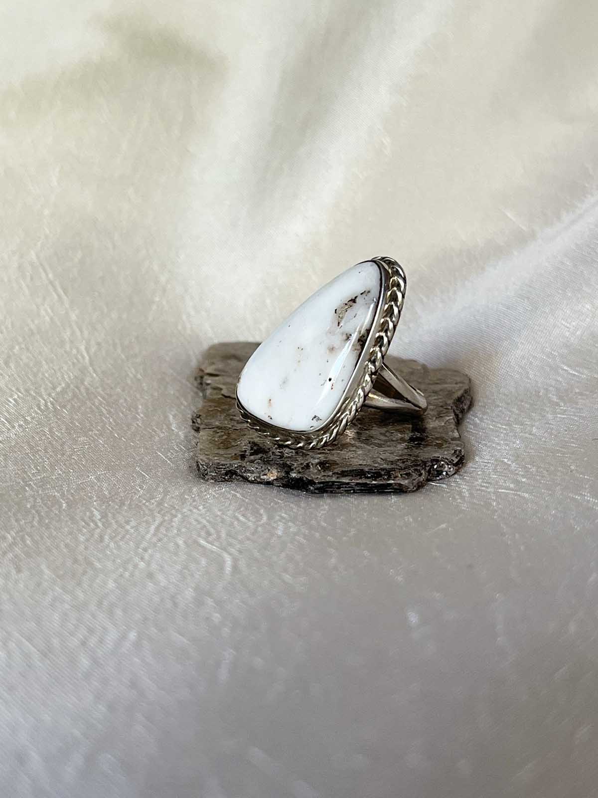 white buffalo ring navajo ring handcrafted energy jewelry